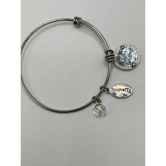 Footnotes Reversible Charm “Follow Your Heart”/"Believe" Bangle Bracelet - Picture 7 of 11